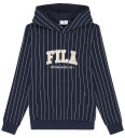 FILA Rifredi Relaxed Graphic Pinstriped Hoodie Navy 170 176