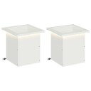 vidaXL Hageplantekasse med LED 2 stk. Hvit 30 x 30 x 30 cm Stål