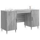 vidaXL Skrivebord med dør Grå sonoma 142,5 x 50 x 75 cm Konstruert tre