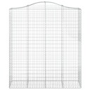 vidaXL Gabionkurver buede 2 stk 200x50x220/240 cm galvanisert jern