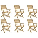  Sammenleggbare hagestoler 6 stk 54,5x61,5x86,5 cm heltre akasie 3214226