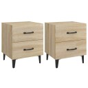 vidaXL Nattbord 2 stk sonoma eik 40x35x47,5 cm
