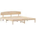  Sengestamme med hodegjerde Brun 200 x 200 cm Massivt furutre