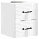  Vegghengt Nattbord 2 pcs Høgglans hvit 34,5 x 33 x 40 cm