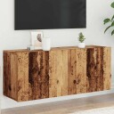  Vegghengt TV-benk gammelt tre 100x30x41 cm 8721158446572