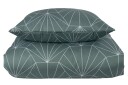 Borg Living Sateng sengesett - 140x200 cm -  Hexagon grønn - 100% Bomullssateng