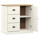 vidaXL Skjenk med skuffer VIGO 78x40x75 cm hvit heltre furu