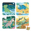 Progressivt Puslespill I En Koffert Dinosaurer 4 Puslespill - 6, 9, 12 Og 16 Brikker 2+, Laget I Frankrike, Janod (Gammel Indeks: J02657)