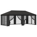  Paviljong med sidevegger 6 x 3 m Antrasitt Polyester og stål