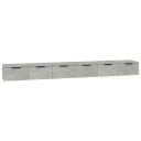 vidaXL Veggskap 2 stk betonggr? 102x30x20 cm konstruert tre