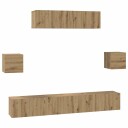  TV benksett 7 pcs artisan eik 80 x 30 x 30 cm Konstruert tre