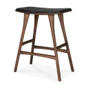 Ethnicraft Osso Barstol lav Brunlakkert teak/Black leather