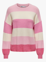 Only Atia Long Sleeve Stripe Pullover Knit Rosa XS