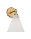 Visual Comfort Parkington Small Single Wall Light Antique Brass/White glass