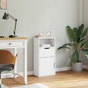 Sideskap med skuff ODDA hvit 40x24x79 cm heltre furu