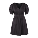 Corina Dress Black XL Short pintuck dress