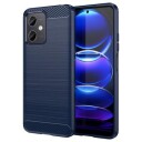 Xiaomi Redmi Note 12/Poco X5 Børstet TPU Deksel Karbonfiber Blå