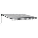  Innvendbar Markise Antrasitt og Hvit 300x250 cm stoff