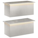 vidaXL Hageplantekasse med LED 2 stk. Sølv 40 x 80 x 40 cm