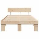  Sengestamme med hodegjerde Brun 135 x 190 cm Massiv furu tre