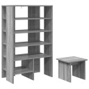 vidaXL Sko Skap med hylle med lagring 2 pcs Grå Sonoma Konstruert tre