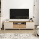 TV-benk Hanah Home Mood (180 x 49,2 x 35 cm) Sand Oak - Sand og eik
