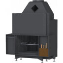 Brunner Urfeuer 5066 kjøkken med sidepanel svart peisinnsats for rett vegg
