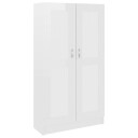 vidaXL Bokhylle h?yglans hvit 82,5x30,5x150 cm sponplate
