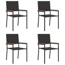 vidaXL Hage stabelstoler 4 pcs Svart og Brun