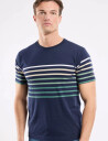 Armor Lux Placed Striped T Shirt   Navy   XXL