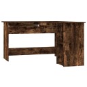 vidaXL Hjørnepult røkt eik 120x140x75 cm konstruert tre