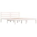 vidaXL Sengeramme heltre furu 140x190 cm hvit