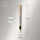 Parker IM Duo Gift Set with Ballpoint Pen & Rollerball Pen  Brushed Metal with Gull Trim  Svart Ink Refill & Cartridge  Gift Box