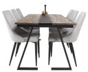 Venture Design Jakarta & Leone spisegruppe Natur/grå 6 st stoler & bord 200 x 90 cm