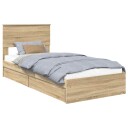  Seng med Oppbevaring Sonoma eik 75 x 190 cm Konstruert tre
