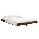 vidaXL Sengeramme røkt eik 135x190 cm konstruert tre
