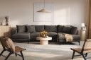 Menard 4 seters Høyrevendt Stor U formet Dyp Sofa med Divan og Sjeselong i Manchester   Mørk grå