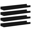 vidaXL Vegghyller 4 stk svart 40x9x3 cm