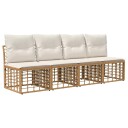 vidaXL 4 seters hagesofa uten armer 4 pcs 4 Antall seter Naturlig