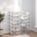 vidaXL Skostativ gjennomsiktig 94,5x36,5x106 cm PP