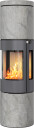 Rais Juno L 160 med kleberstein  platina vedovn med sideglass og ståldør