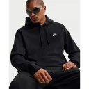 Nike club pull over fleece hood hettegenser herre black s