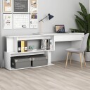 vidaXL Hjørneskrivebord hvit 200x50x76 cm sponplate