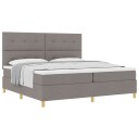  Box Spring Seng med madrass Taupe 200x200 cm Stoff