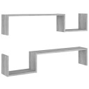 vidaXL Vegghyller 2 stk gr? sonoma 100x15x20 cm konstruert tre