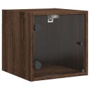  Nattskap med glassdører brun eik 35x37x35 cm 8721012214248