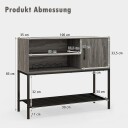 Barskap med vinstativer og hyller Trekonsollbord med metallramme for spisestue 100 x 35 x 83 cm Grå