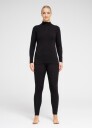 Dovre Women Langermet t skjorte 'Half Zip' 100% merino ull svart