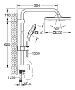 Grohe Vitalio Comfort Dusjsett 2 Stråletyper, Sort Matt