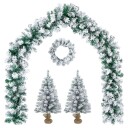 vidaXL Mini juletresett 45 cm PVC Grønn og hvit
